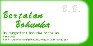 bertalan bohunka business card